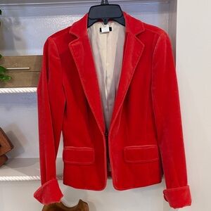 J. Crew Women's Red Velvet Blazer